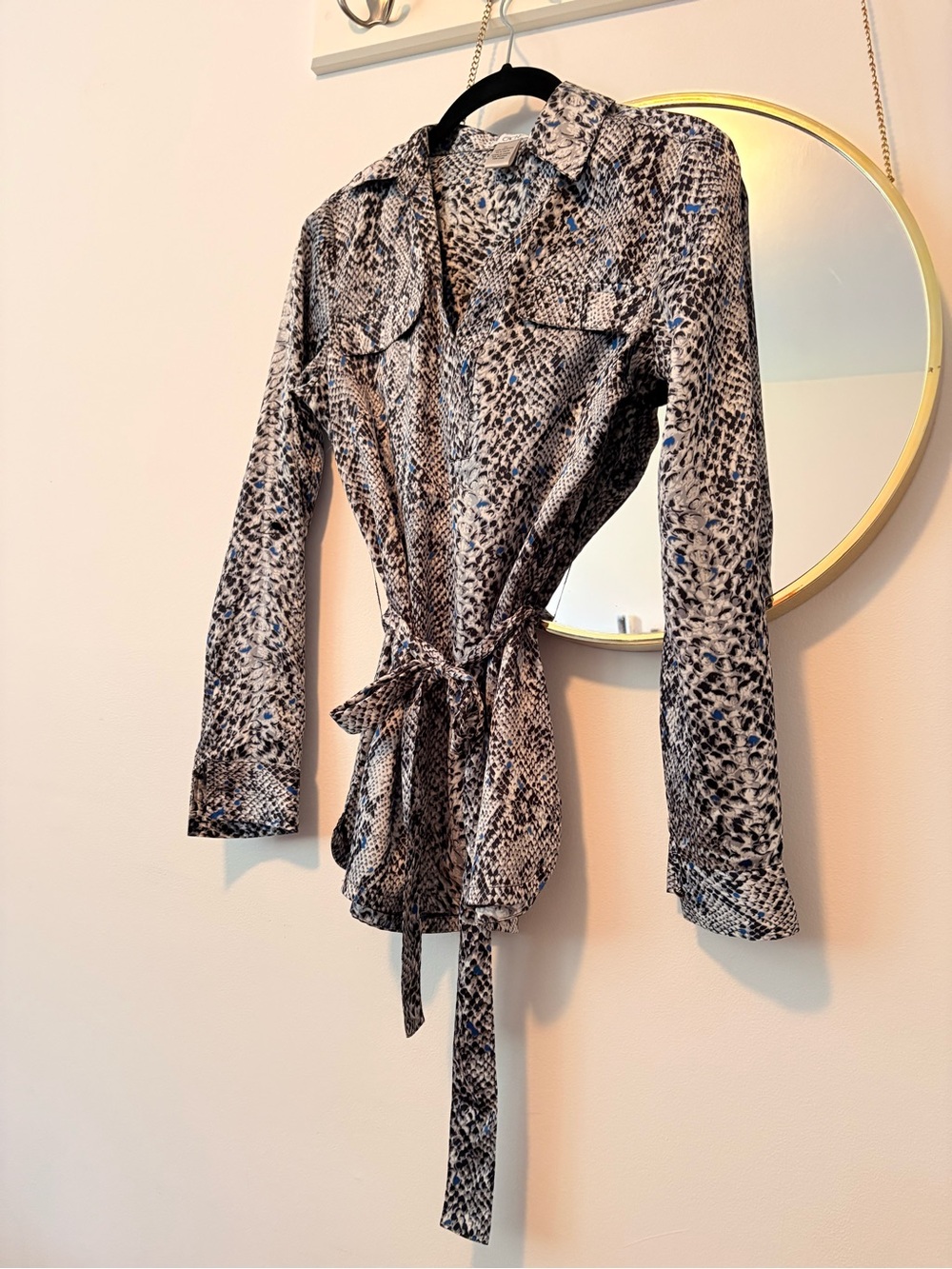 Cache Snake-Print Blouse